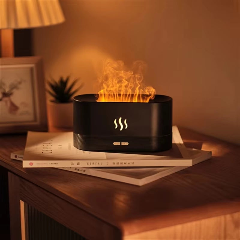 Kinscoter FlameGlow™ Aroma Diffuser – Ultrasonic Cool Mist Humidifier & Essential Oil Lamp in One