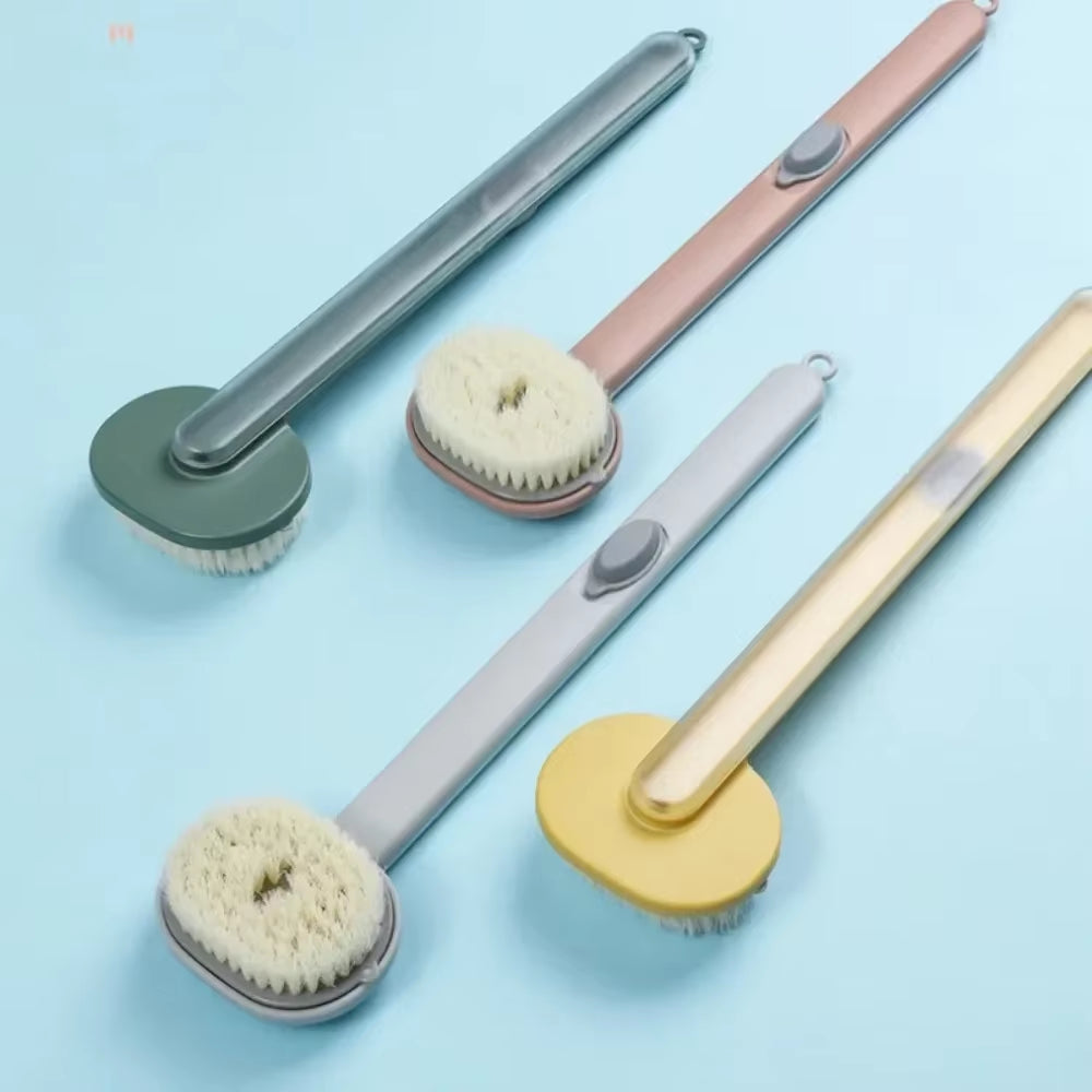 GlowScrub™ Long Handle Bath Brush – Exfoliating Shower Sponge with Built-In Liquid Dispenser for Full-Body Cleanse